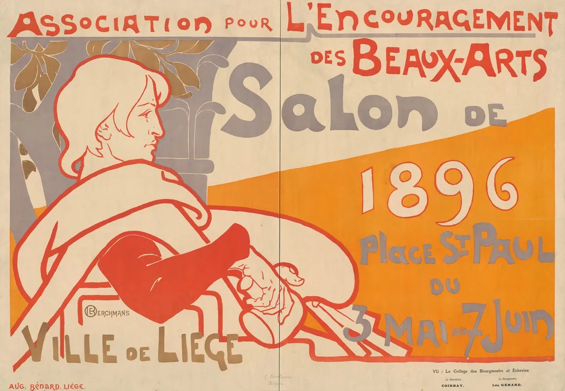 Lassociation Pour Lencouragement Des Beaux Arts Salon De 1896 A Liege Wall Art by Émile Berchmans - High-Resolution Digital Print