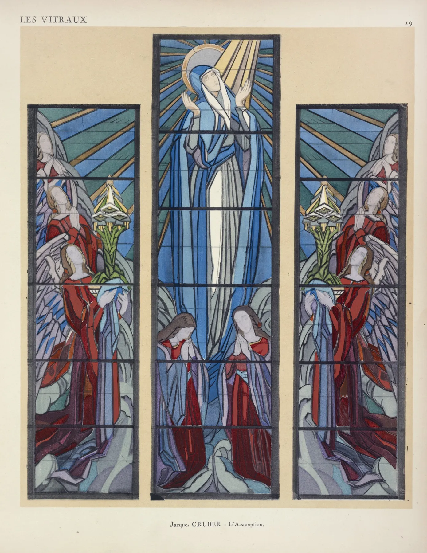 Lassumption Au Pavillon Du Vitrail Destine A Leglise De Preny Meurthe Et Moselle Wall Art by Jacques Gruber - High-Resolution Digital Print