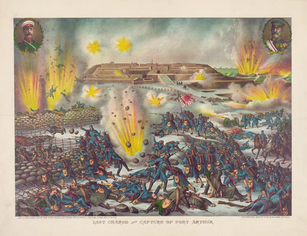 Last Charge And Capture Of Port Arthur Wall Art by Kurz & Allison - High-Resolution Digital Print