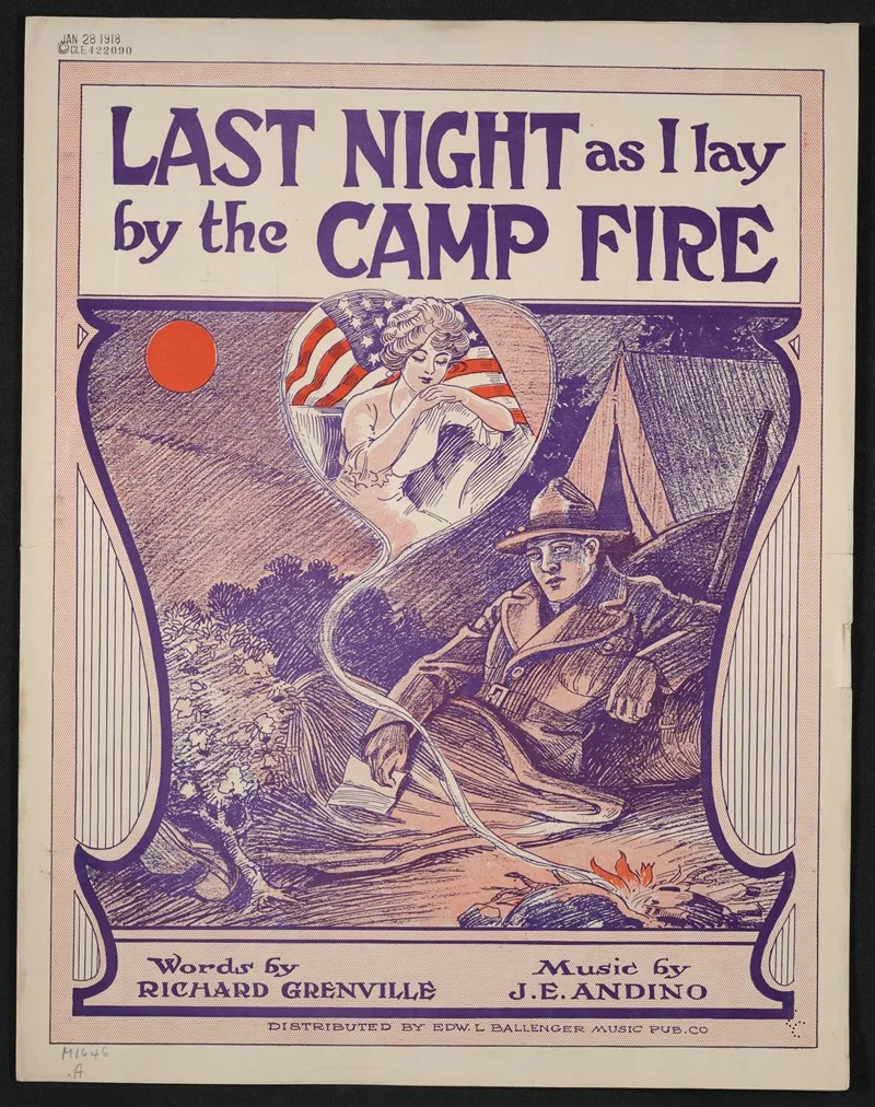Last Night As I Lay By The Camp Fire Wall Art by Anonymous - High-Resolution Digital Print
