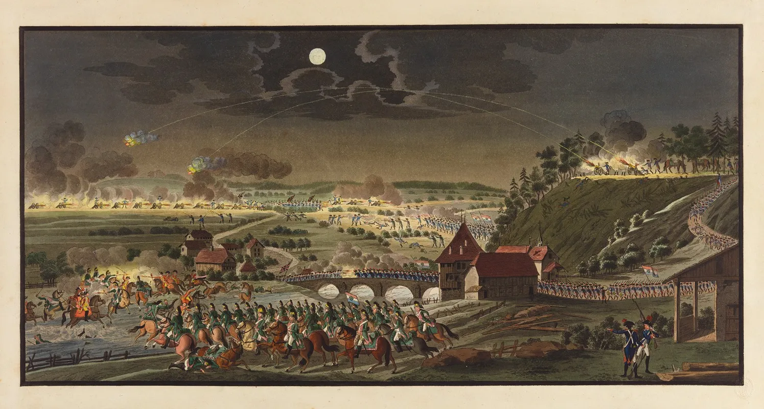 Lattaque Du Pont De La Saingine La Victoire Wall Art by Francois Aloys Muller - High-Resolution Digital Print
