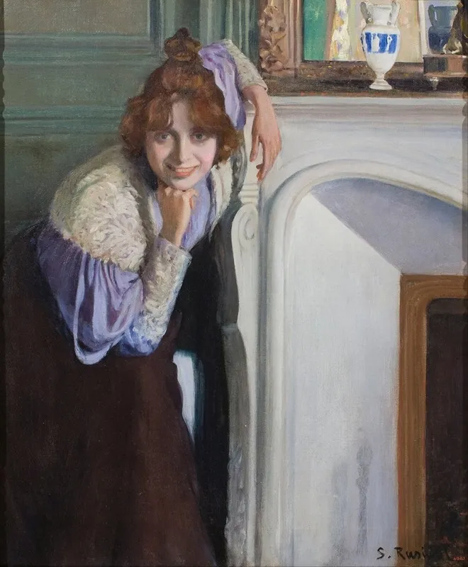 Laughing Girl Wall Art by Santiago Rusiñol - Canvas Print