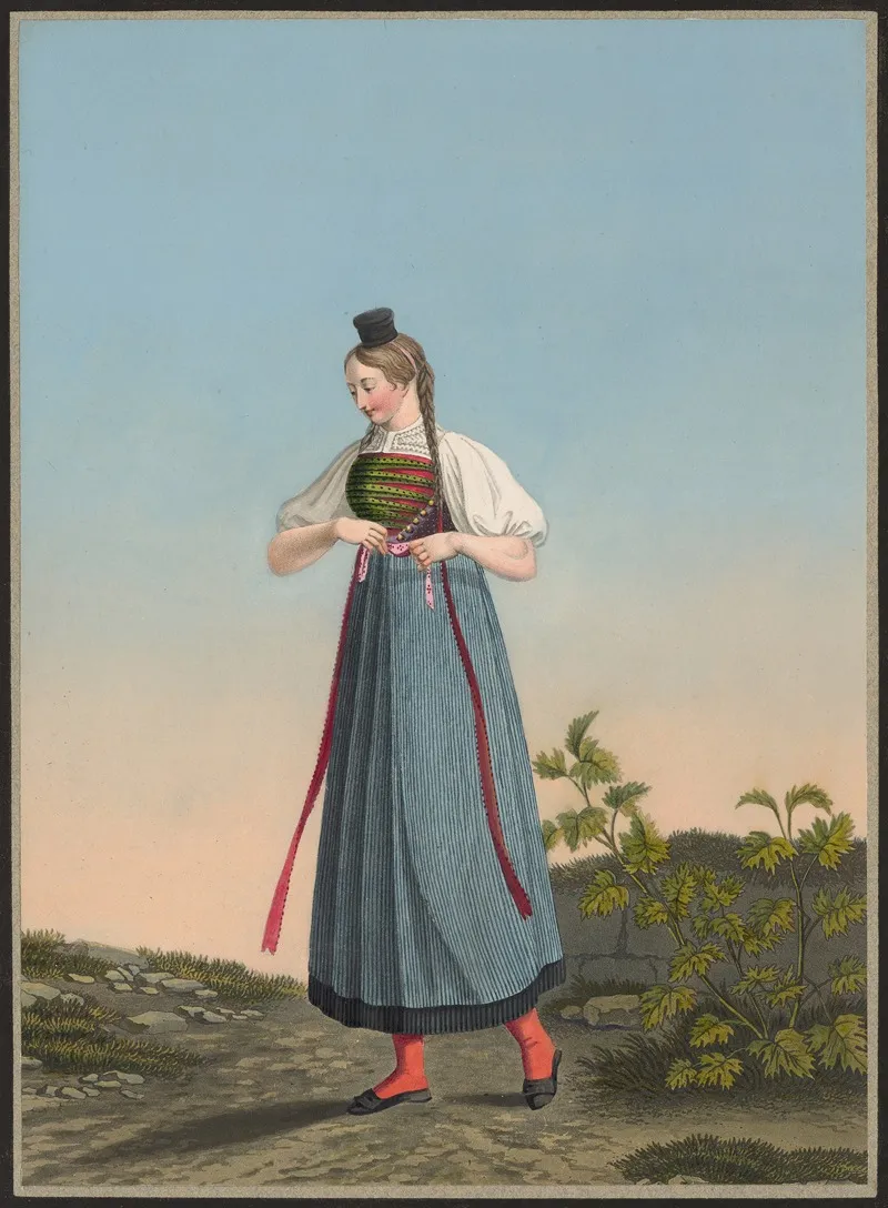 Laurette Ackermann Jeune Campagnarde De Hallau Canton De Schaffhouse Wall Art by Jean Emmanuel Locher - High-Resolution Digital Print