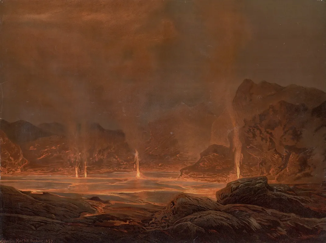 Lava Lake In Halemaʻumaʻu Crater Hawaii Wall Art by Valentin Hareburg - High-Resolution Digital Print