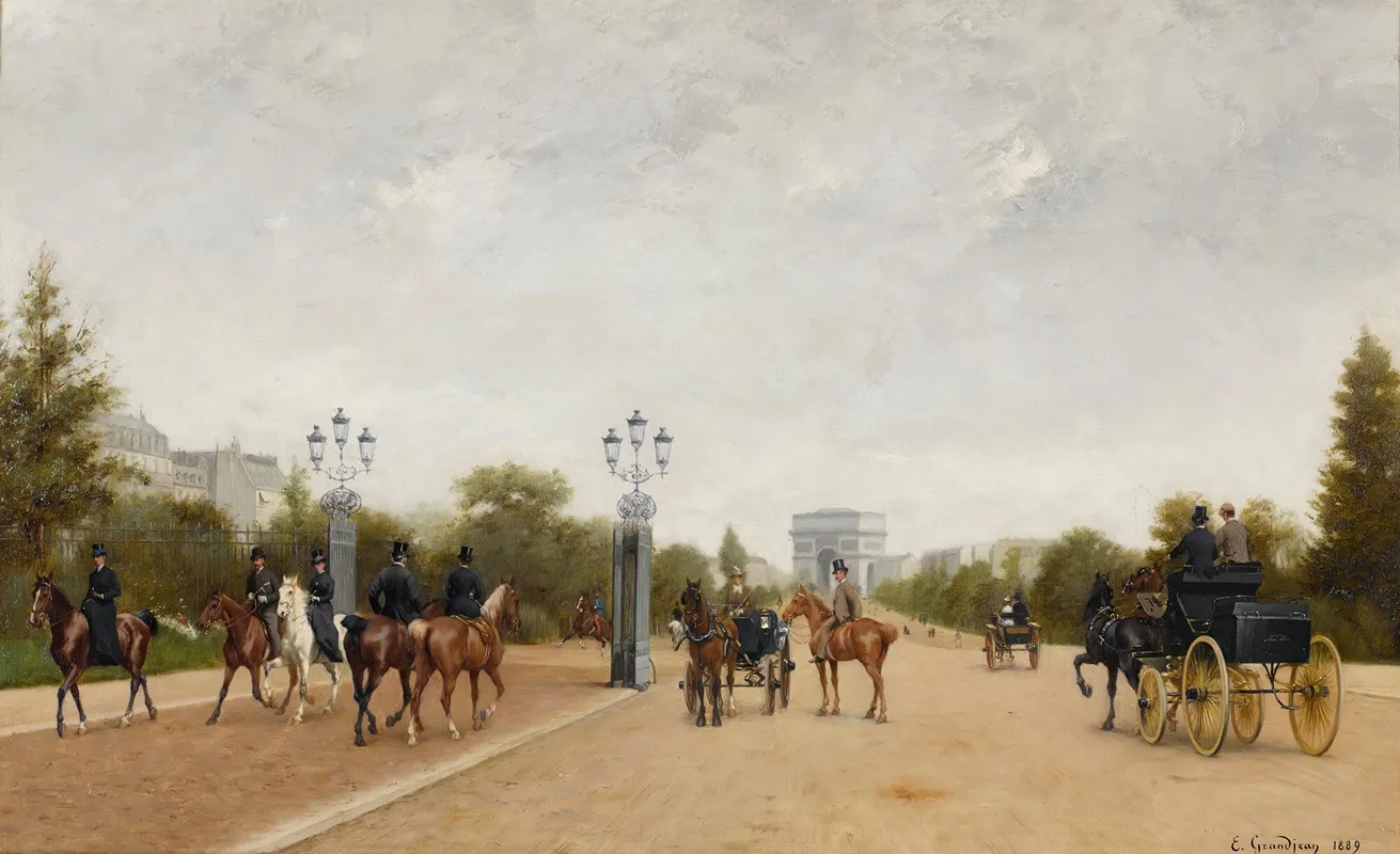 Lavenue Du Bois De Boulogne Wall Art by Edmond Grandjean - High-Resolution Digital Print