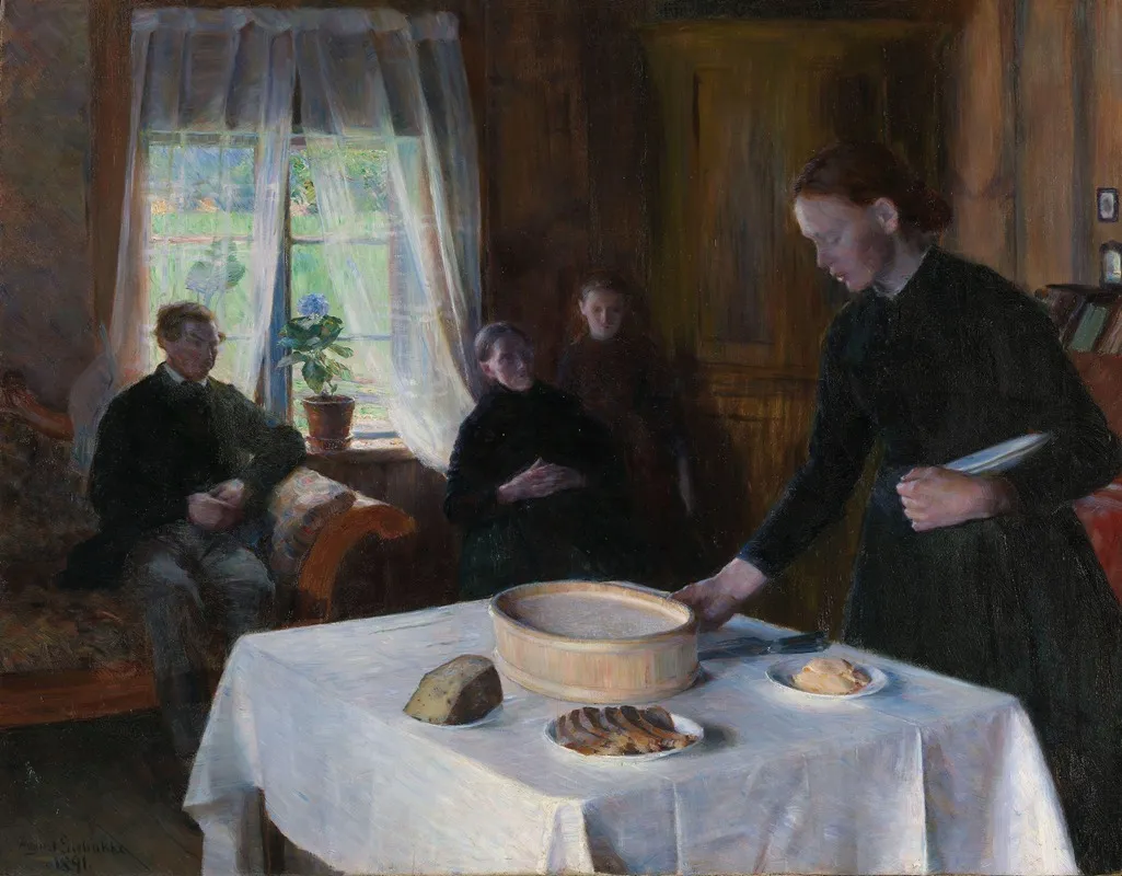 Laying The Table Wall Art by August Eiebakke - High-Resolution Digital Print