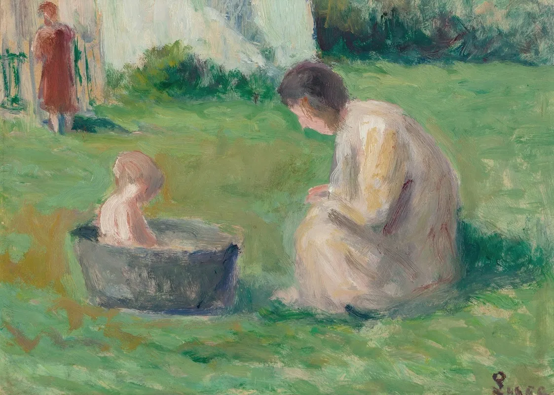 Le Bain Du Bebe Wall Art by Maximilien Luce - High-Resolution Digital Print