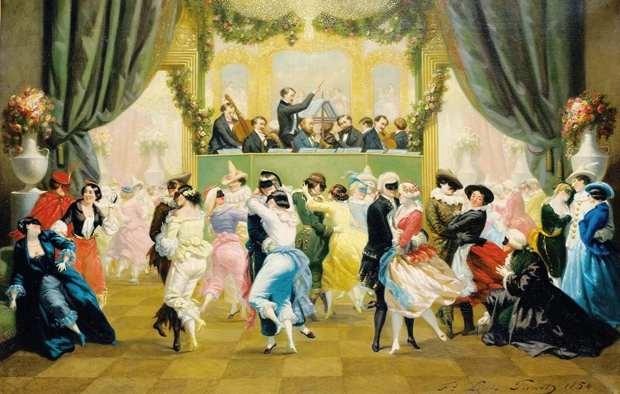 Le Bal Masque Wall Art by François-Louis Picard - High-Resolution Digital Print