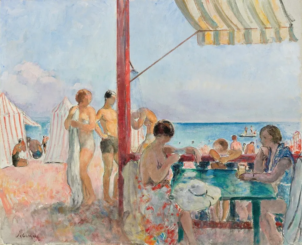 Le Bar Sur La Plage Wall Art by Henri Lebasque - High-Resolution Digital Print