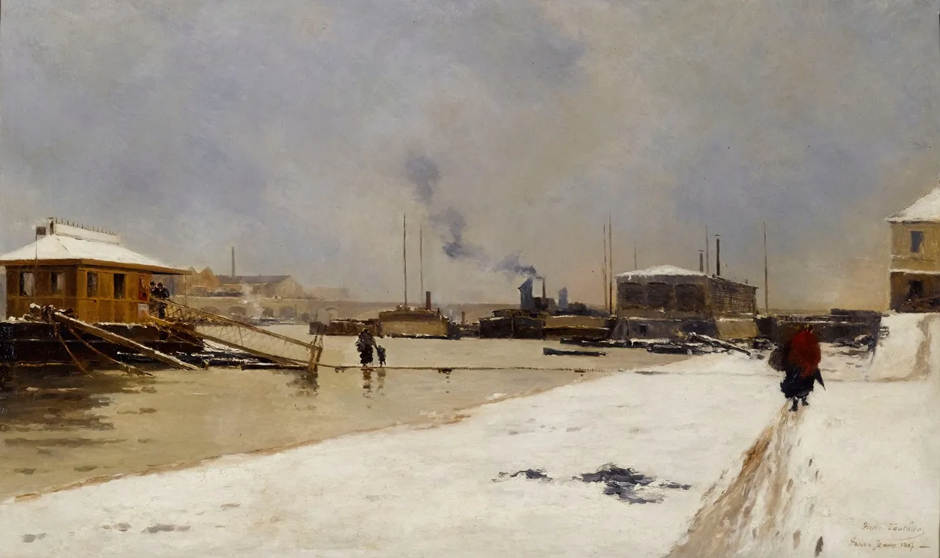 Le Bas Port Du Pont De Tolbiac Pendant La Crue
