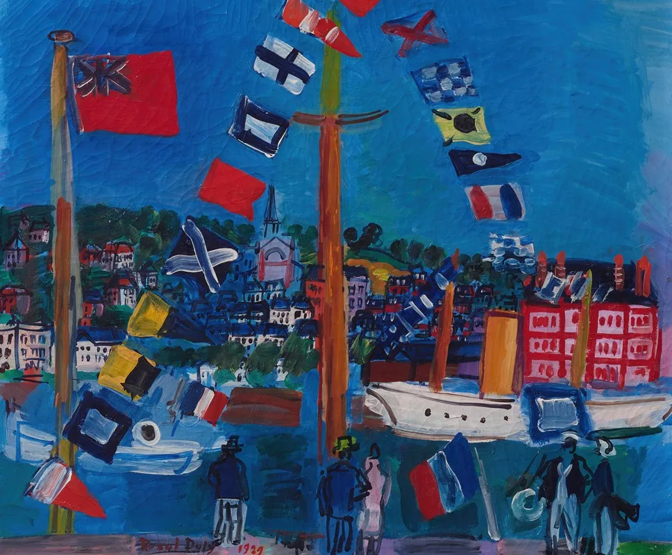 Le Bassin A Deauville Wall Art by Raoul Dufy - High-Resolution Digital Print