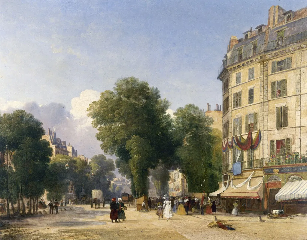 Le Boulevard Des Capucines Au Debouche De La Rue De La Paix Wall Art by Robert Stanley Colet - High-Resolution Digital Print