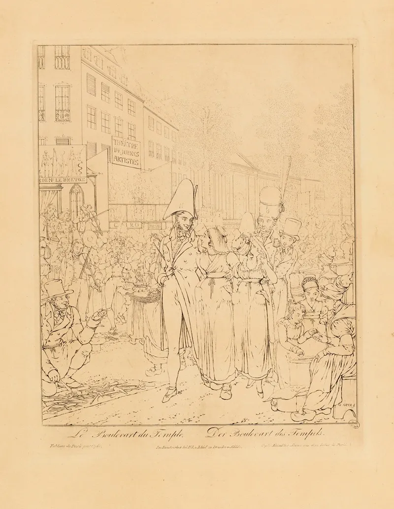 Le Boulevard Du Temple Wall Art by George Emmanuel Opiz ou Opitz - High-Resolution Digital Print