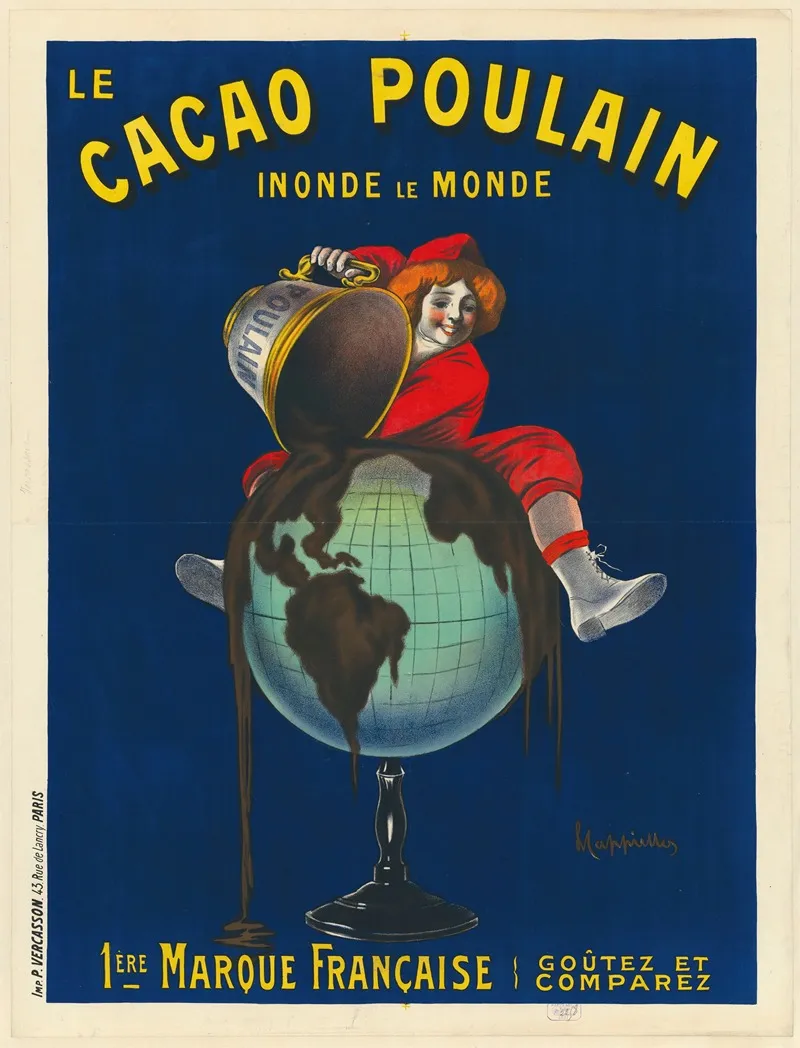 Le Cacao Poulain Inonde Le Monde 1ere Marque Francaise Goutez Et Comparez Wall Art by Leonetto Cappiello - High-Resolution Digital Print