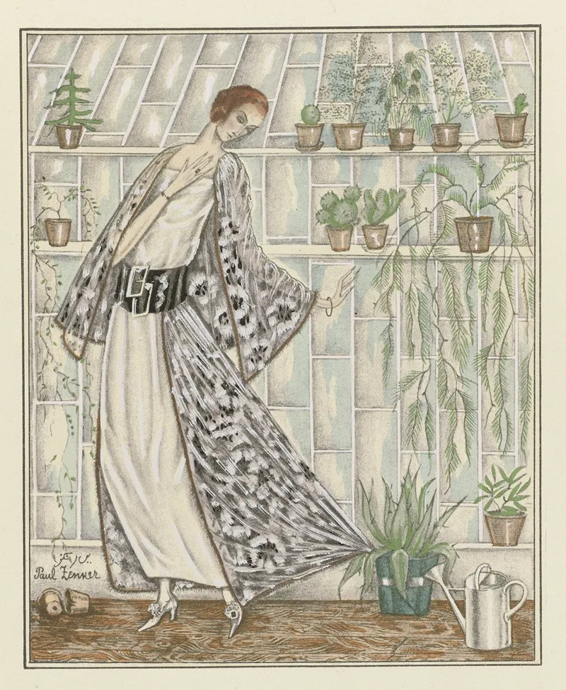 Le Cactus Epineux Robe Du Soir Garnie De Dentelle A La Marechale Wall Art by Paul Zenker - High-Resolution Digital Print