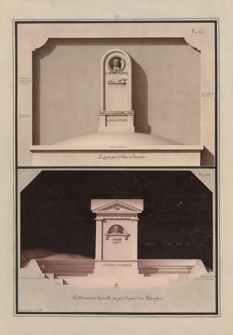 Le Cenotaphe Du Valon Des Pasteurs A Nicolas Poussin Ce Monument Honorable Est Pres Le Pont Des Philosophes A Pierre Corneille