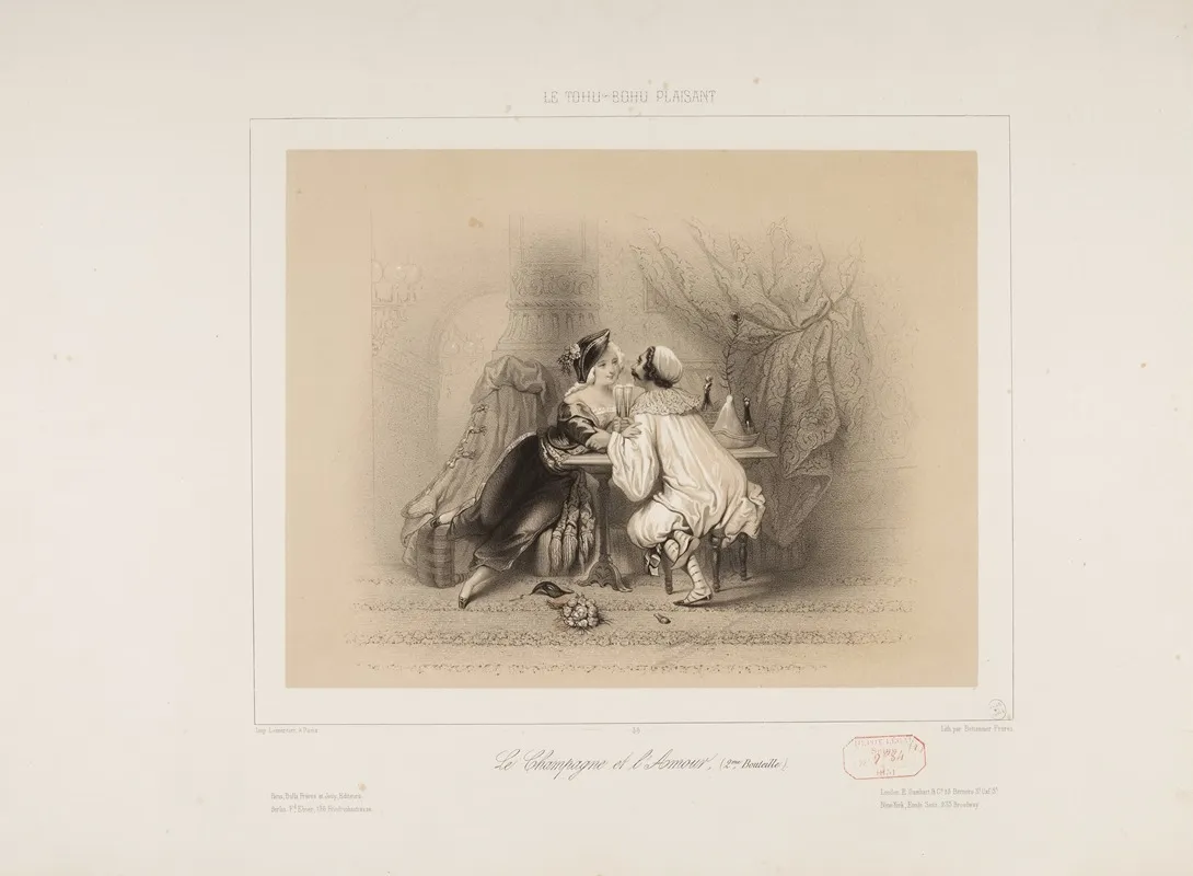 Le Champagne Et Lamour 2eme Bouteille Wall Art by Joseph Betannier - High-Resolution Digital Print