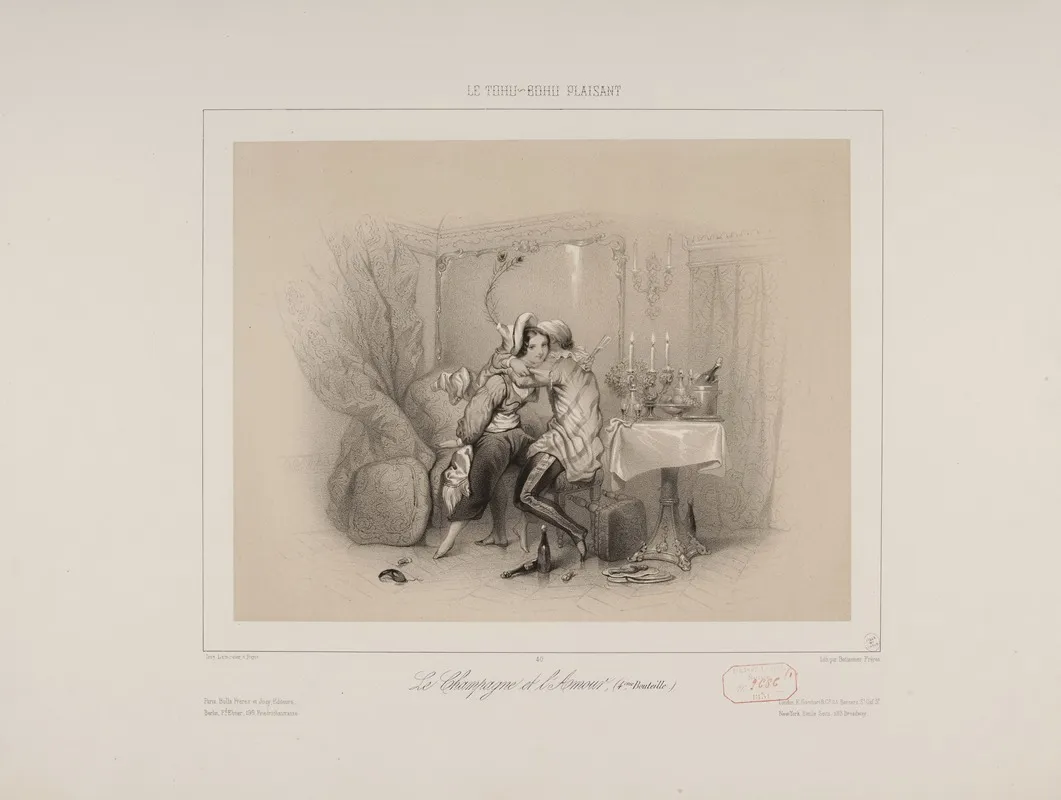 Le Champagne Et Lamour 4eme Bouteille Wall Art by Joseph Betannier - High-Resolution Digital Print
