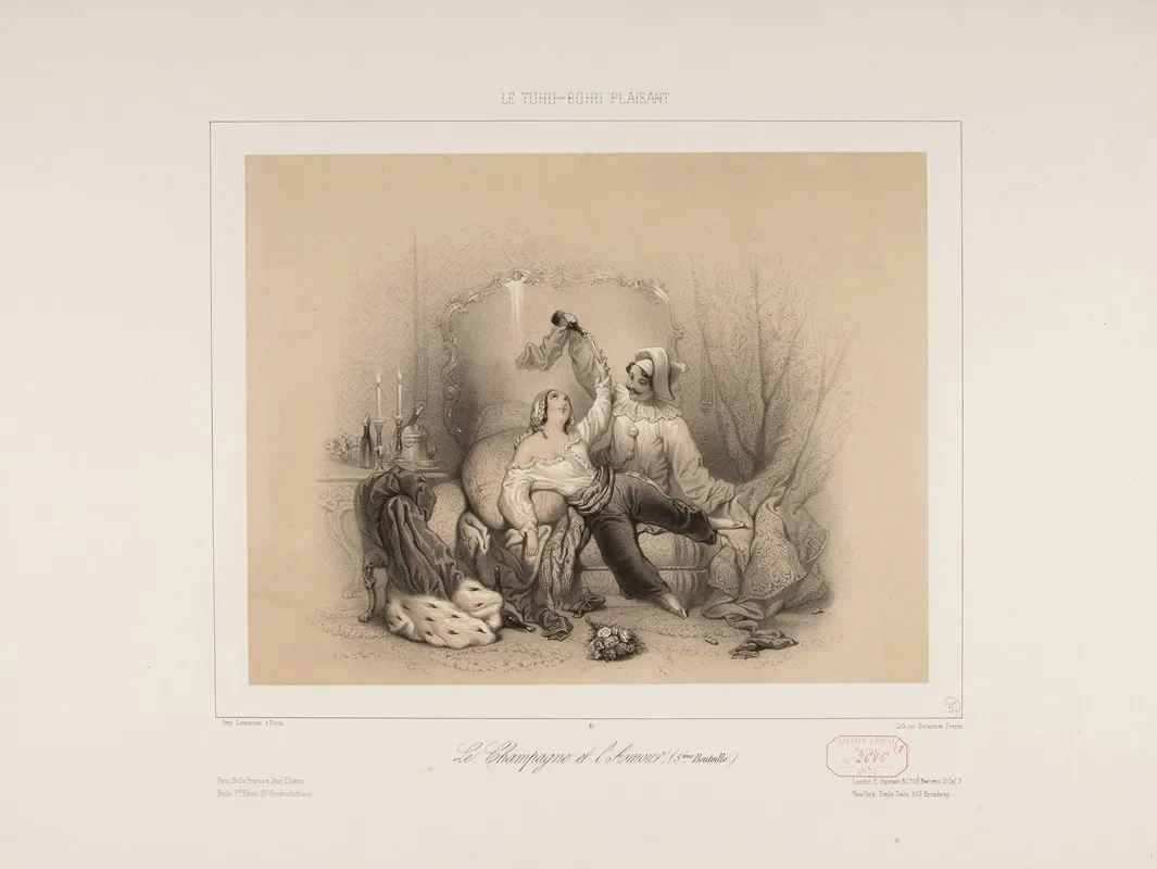 Le Champagne Et Lamour 5eme Bouteille Wall Art by Joseph Betannier - High-Resolution Digital Print