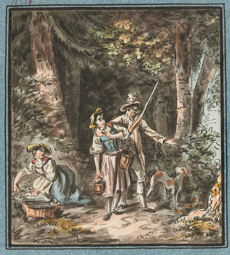 Le Chasseur Gallant Wall Art by Sigmund Freudenberger - High-Resolution Digital Print
