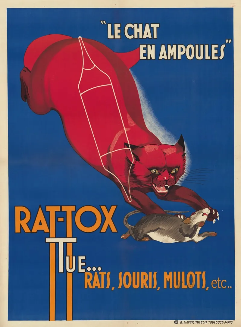 Le Chat En Ampoules 2 Wall Art by Imp. B. Sirven - High-Resolution Digital Print