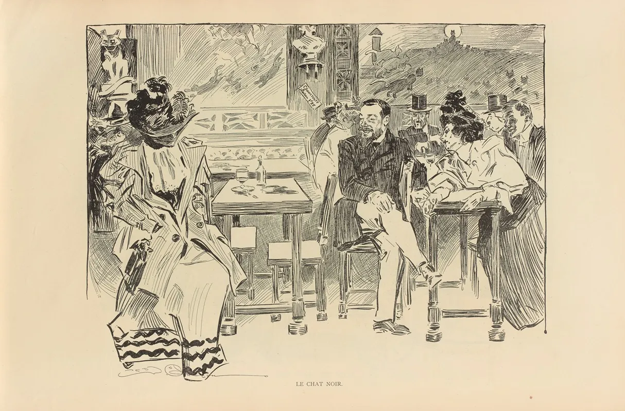 Le Chat Noir 2 Wall Art by Charles Dana Gibson - High-Resolution Digital Print