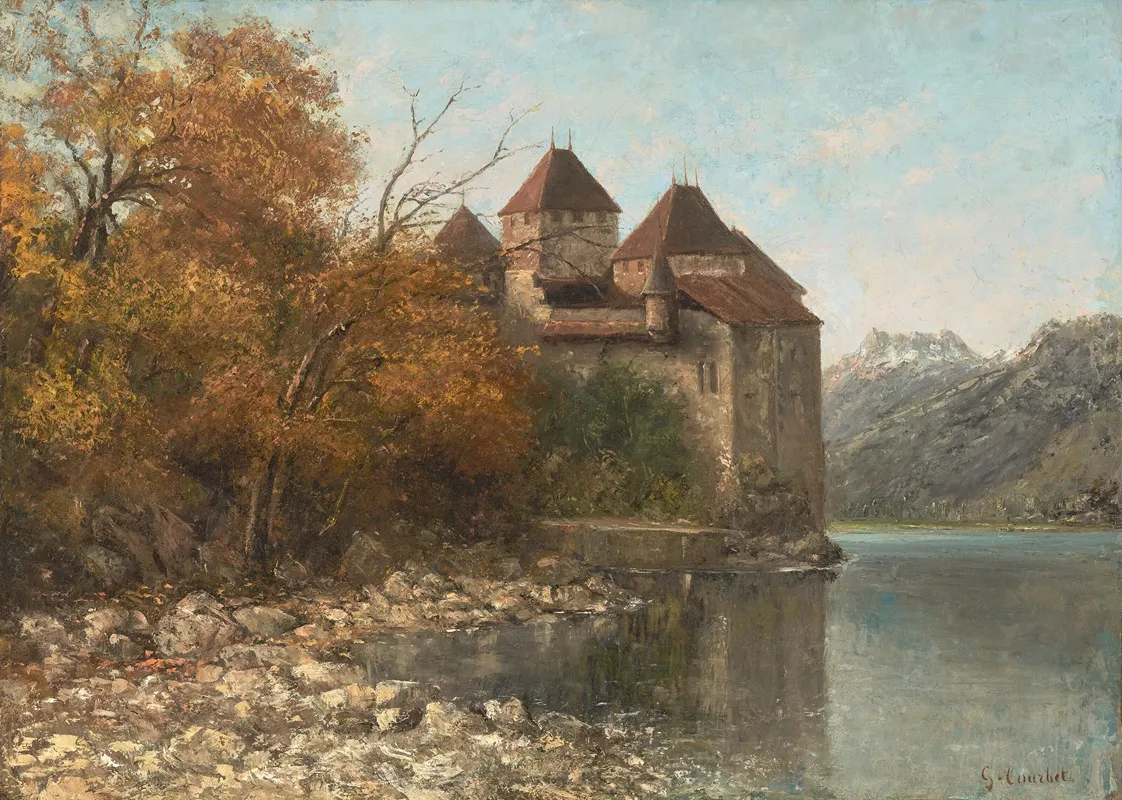 Le Chateau De Chillon Lake Geneva 2 Wall Art by Gustave Courbet - High-Resolution Digital Print