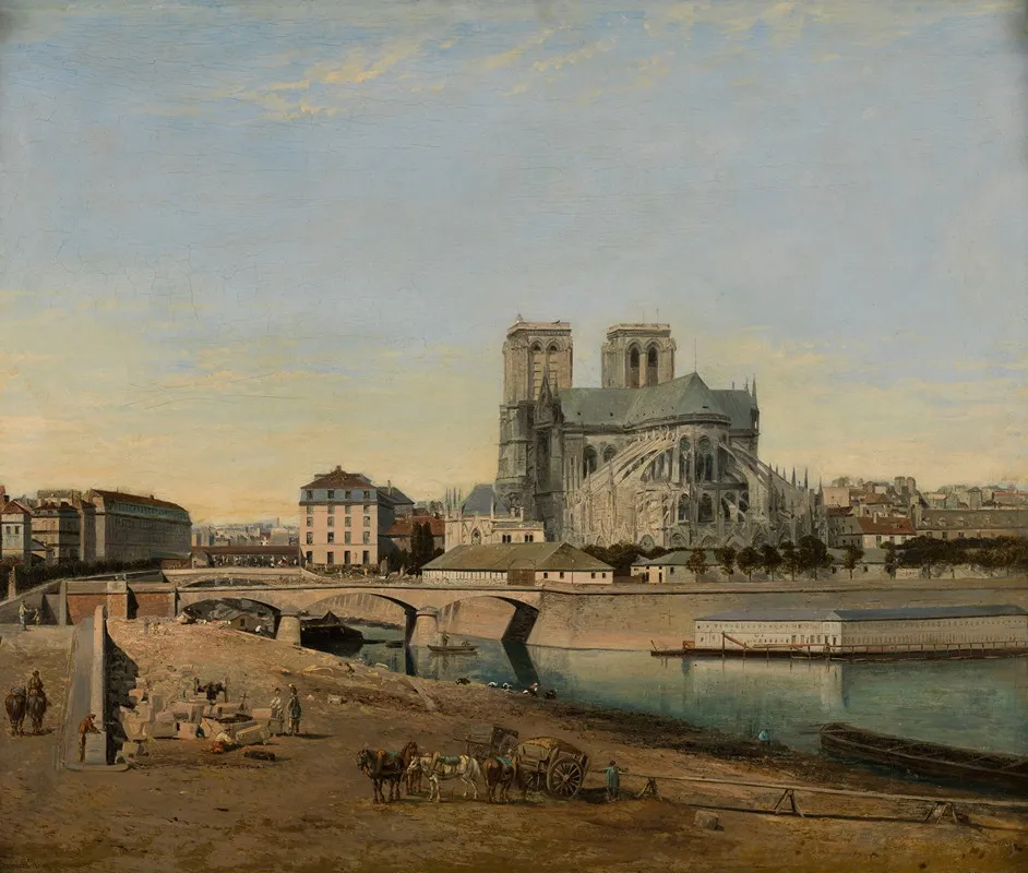 Le Chevet De Notre Dame Vu Du Quai De La Tournelle Wall Art by Émile Harrouart - High-Resolution Digital Print