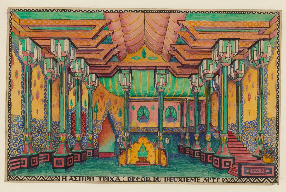 Le Cheveu Blanc Maquette De Decor Acte Ii Interieur De Palais Chinos
