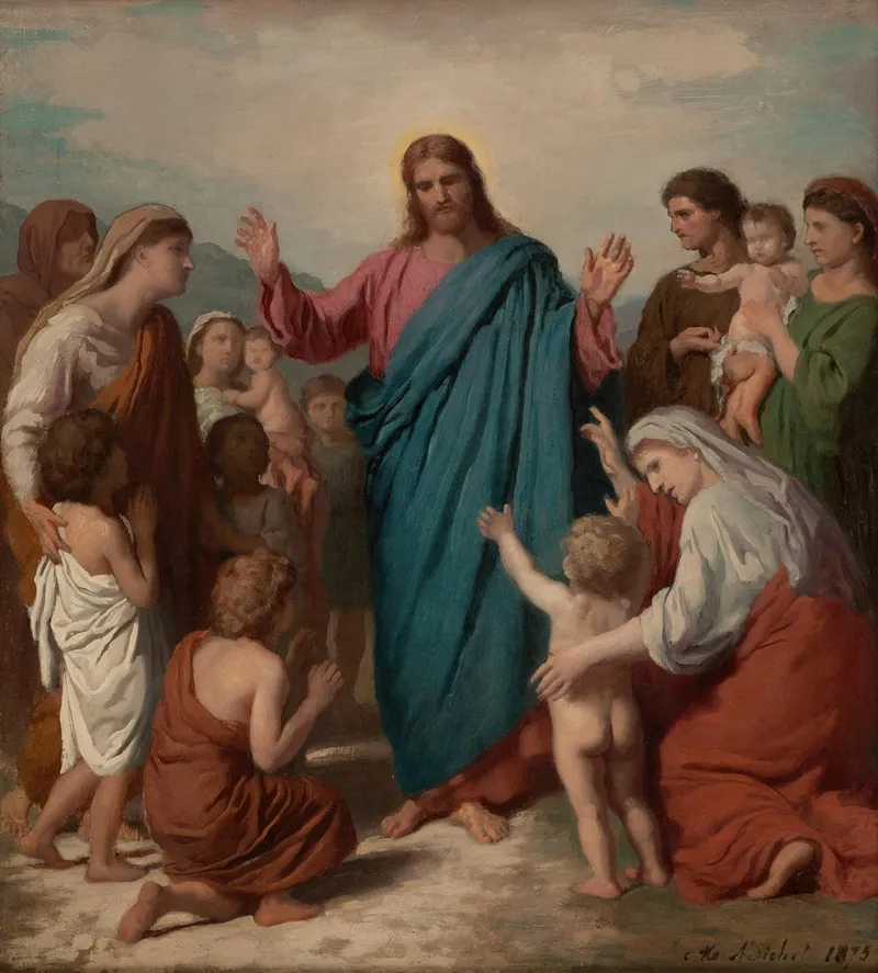 Le Christ Au Milieu Des Enfants Wall Art by Charles Henri Hilaire Michel - High-Resolution Digital Print