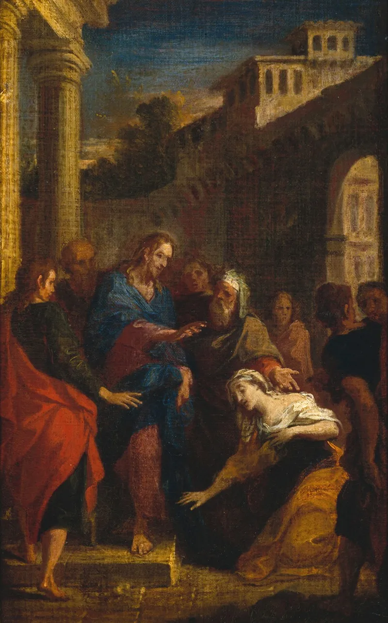 Le Christ Et Lhemorroisse Wall Art by Louis de Boullogne the Younger - High-Resolution Digital Print