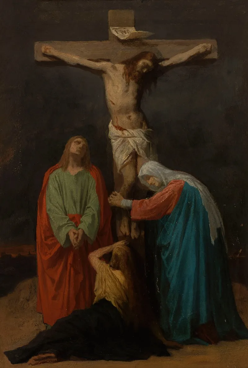 Le Christ Sur La Croix Jesus Crucifie Wall Art by Émile Signol - High-Resolution Digital Print