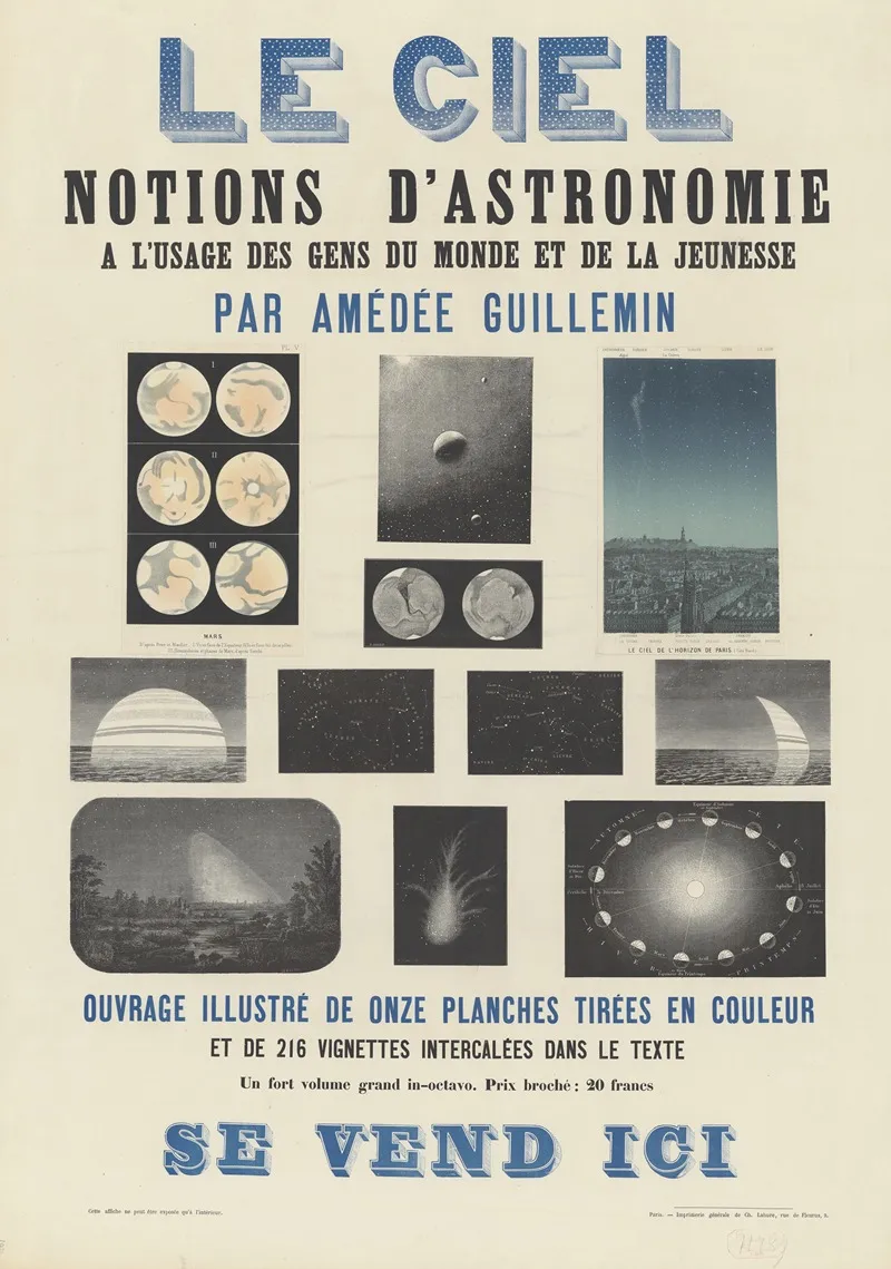 Le Ciel Notions Dastronomie A Lusage Des Gens Du Monde Et De La Jeunesse Wall Art by Imp. générale de Ch. Lahure - High-Resolution Digital Print