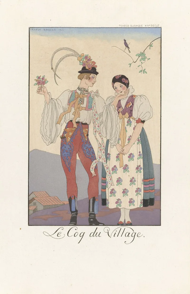 Le Coq Du Village Wall Art by George Barbier - High-Resolution Digital Print
