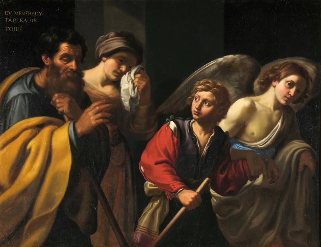 Le Depart Du Jeune Tobie Wall Art by Bartolomeo Manfredi - High-Resolution Digital Print