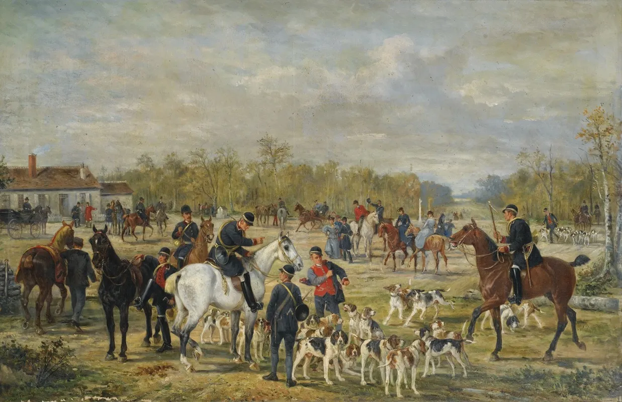 Le Depart Pour La Chasse 2 Wall Art by Alfred Decaen - High-Resolution Digital Print