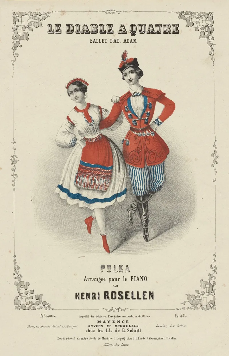 Le Diable A Quatre Ballet Dad Adam Polka Arrangee Pour Le Piano Par Henri Rosellen Wall Art by Henri Emy - High-Resolution Digital Print