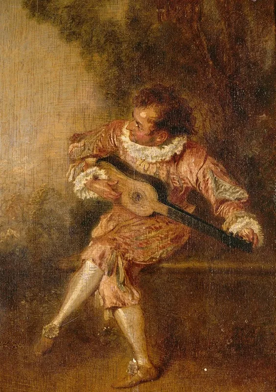 Le Donneur De Serenades Mezetin Wall Art by Jean-Antoine Watteau - High-Resolution Digital Print