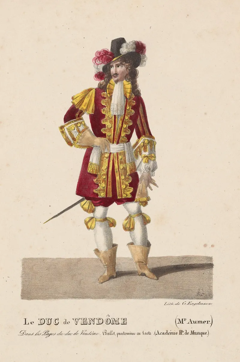 Le Duc De Vendome Mr Aumer Dans Les Pages Du Duc De Vendome Ballet Pantomime En 1 Acte Wall Art by Auguste Garneray - High-Resolution Digital Print