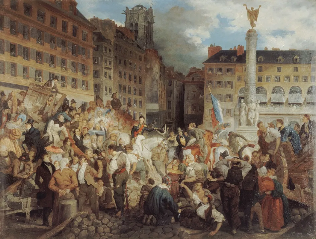 Le Duc Dorleans Se Rendant A Lhotel De Ville Traverse La Place Du Chatelet Le 31 Juillet 1830