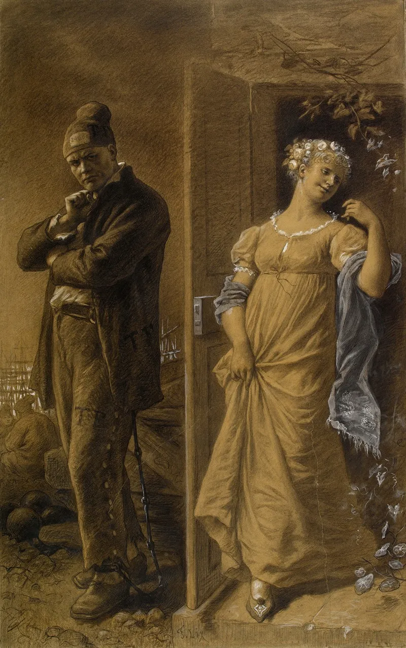 Le Forcat Et La Prostituee Wall Art by Frederic Theodore Lix - High-Resolution Digital Print