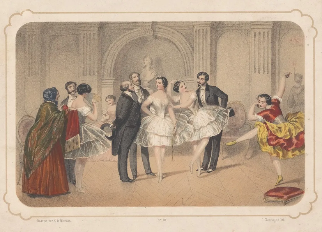 Le Foyer De Lopera Wall Art by H. de Montaut - High-Resolution Digital Print