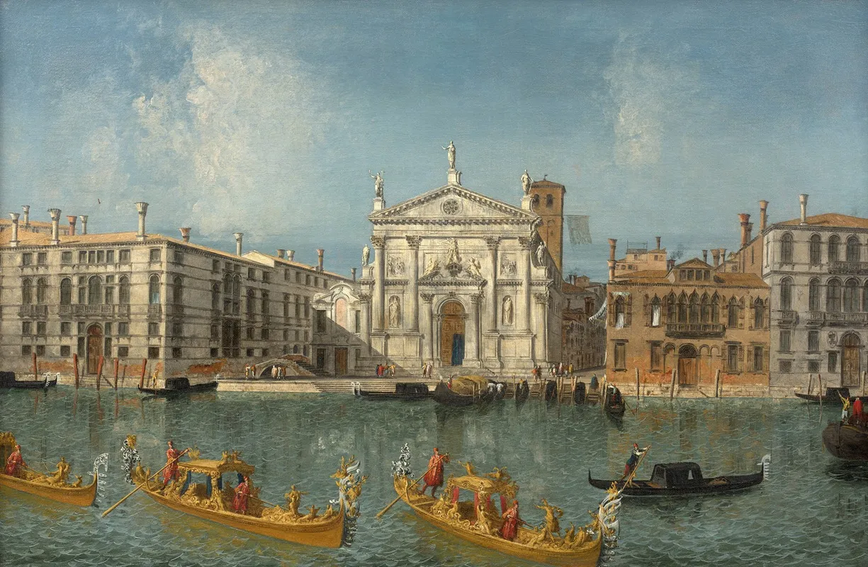 Le Grand Canal Avec Leglise De San Stae Venise