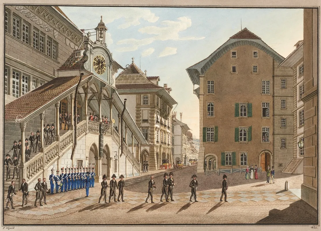 Le Grand Conseil De Berne Sortant De Lhotel De Ville
