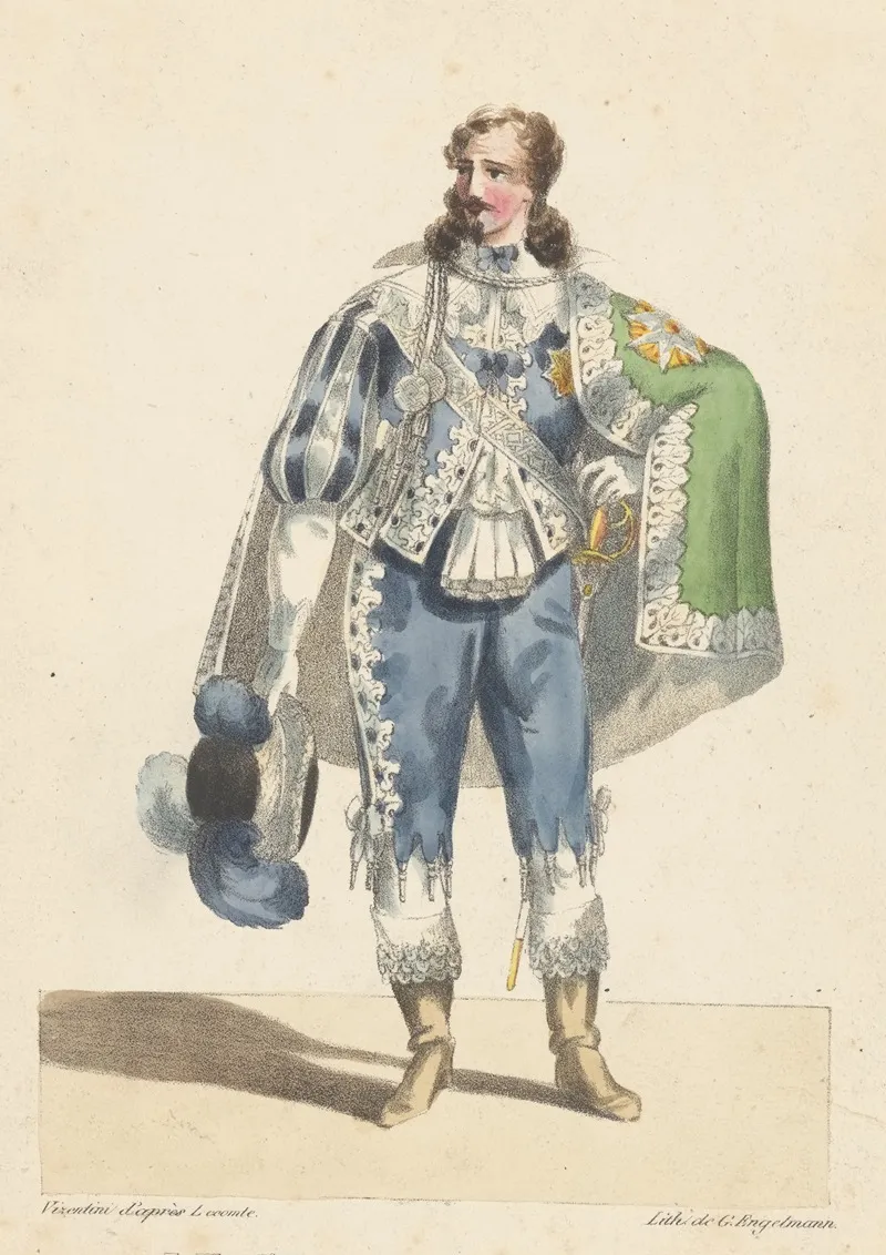 Le Grand Duc Darancourt Dans La Neige Opera Comique Theatre Royal De Opera Comique Wall Art by Augusti Vizentini - High-Resolution Digital Print