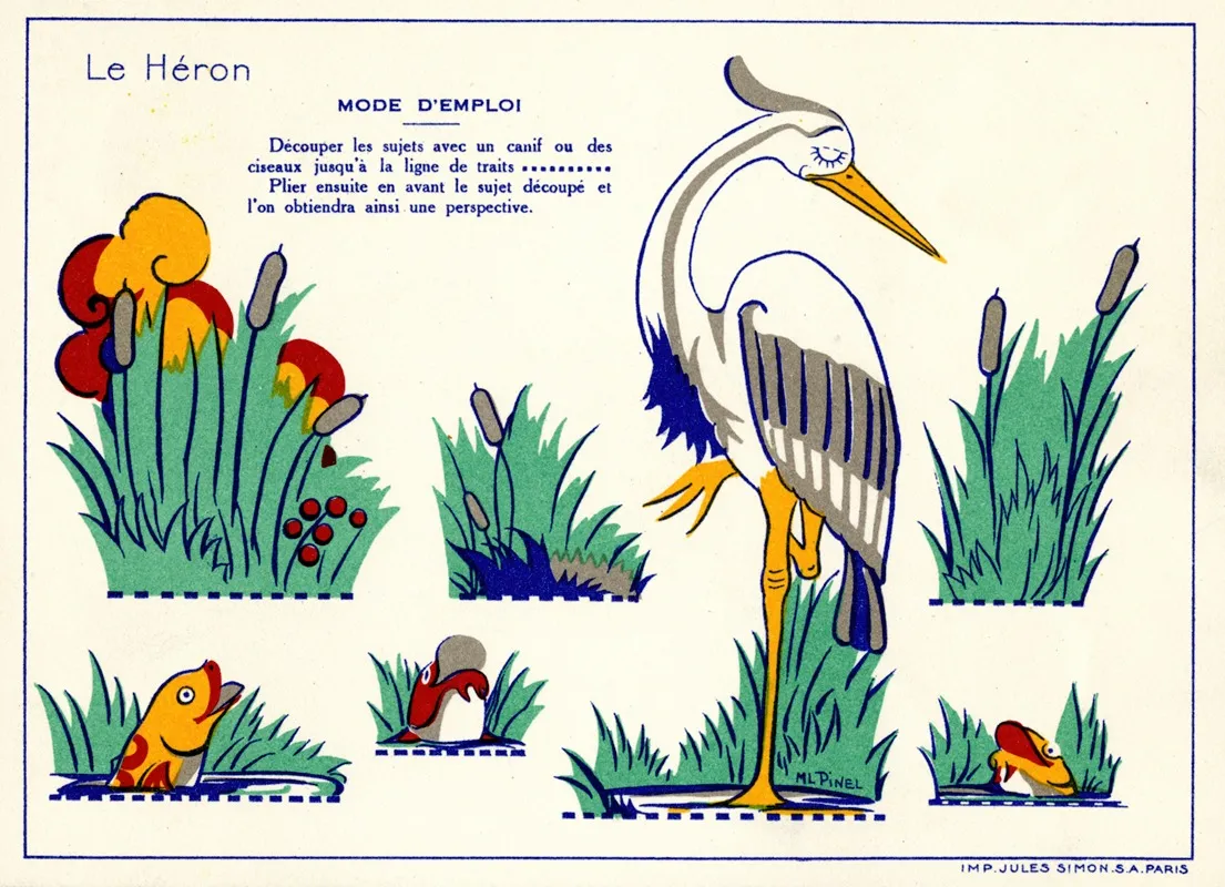 Le Heron Wall Art by Marie-Louise Pinel - High-Resolution Digital Print