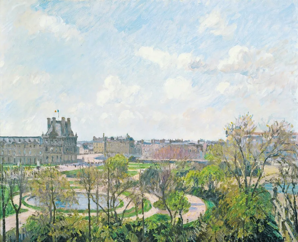 Le Jardin Des Tuileries Et Le Pavillon De Flore Matin Printemps