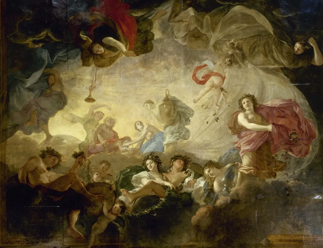 Le Lever De Laurore Dit Aussi Apollon Et Les Heures Wall Art by Workshop of Charles Le Brun - High-Resolution Digital Print