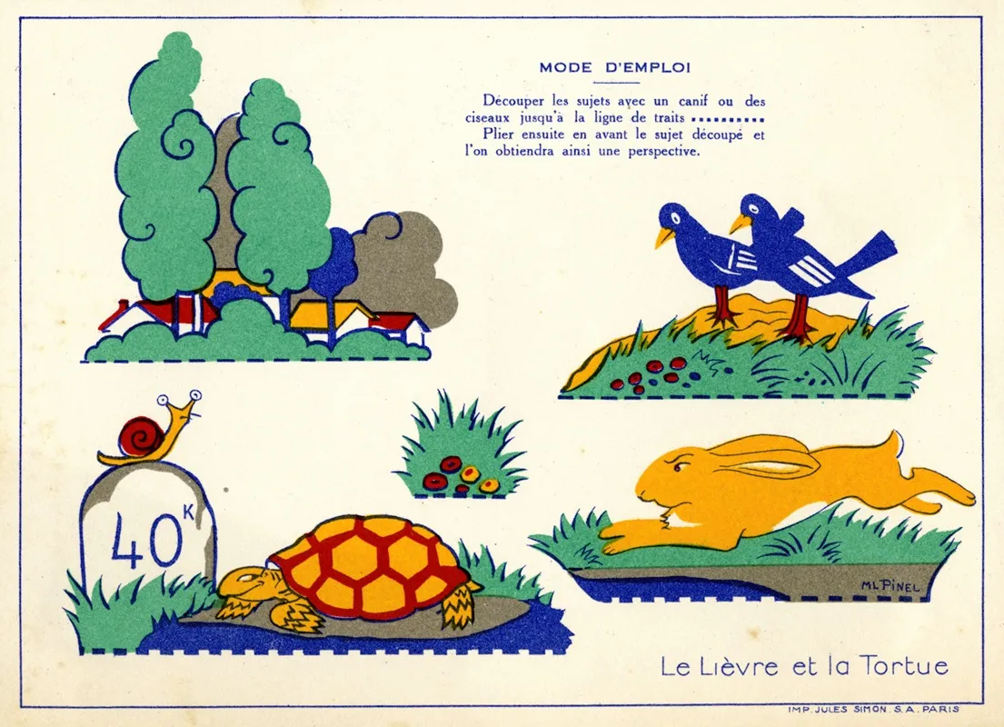 Le Lievre Et La Tortue Wall Art by Marie-Louise Pinel - High-Resolution Digital Print