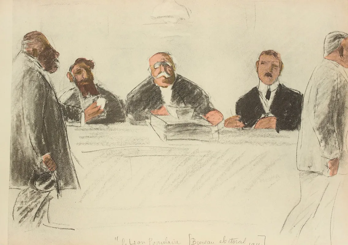 Le Lion Populaire Bureau Electoral 1914 Wall Art by Paul Goute - High-Resolution Digital Print